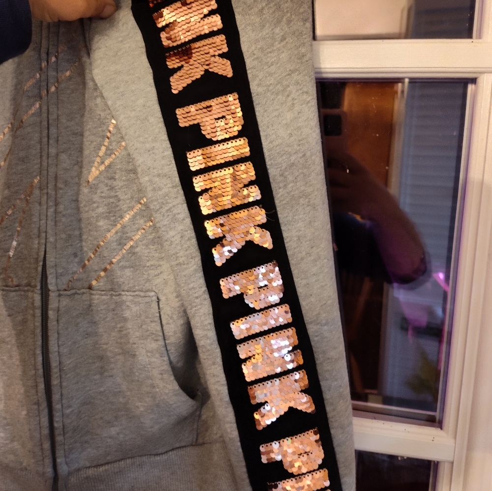 Victoria secret Pink rare rose gold zip up
